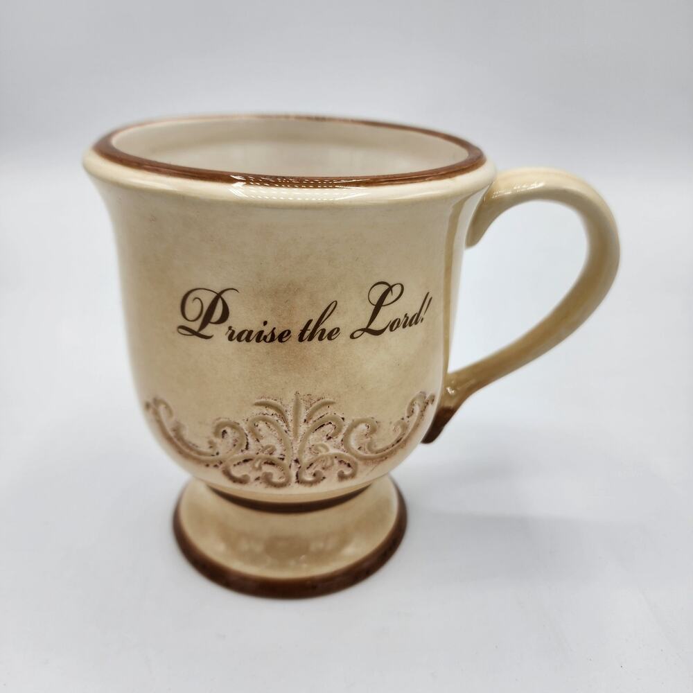 Cracker Barrel ceramic "Praise‎ the Lord" Inspirational series love coffee cup